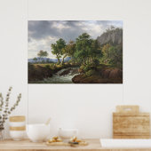 Bergrivierlandschap Natuur Kunst Poster (Keuken)