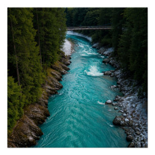 Bergrivierlandschap Perfect Poster