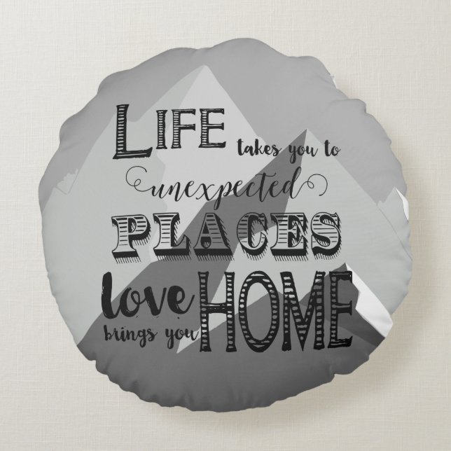 Bergse Inspirerend regels voor prijsopgave Rond Kussen (Achterkant)