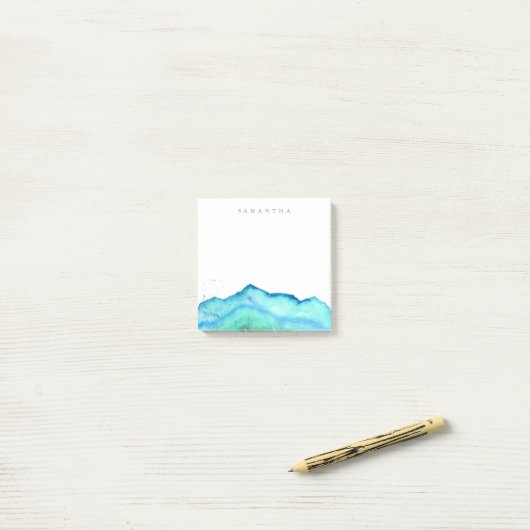Bergse Waterverf | Aangepaste naam Post-it Notes (Op bureau)