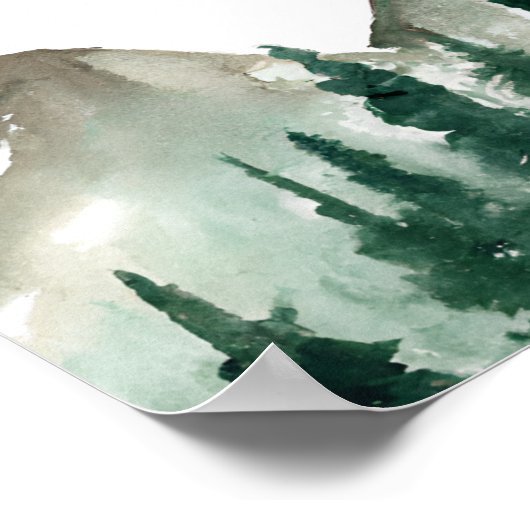 Bergsen en ringbomen zonder plugging bruiloftscere poster (Hoek)