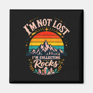 Bergsilhouet retro zonsondergang avontuur design  magneet