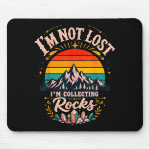Bergsilhouet retro zonsondergang avontuur design muismat