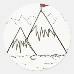 Bergstickers Ronde Sticker