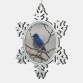 Bergvogel Tin Sneeuwvlok Ornament (Rechts)