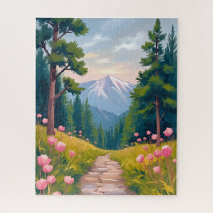 Bergwandeling Bloemrijke natuur landschap waterv Legpuzzel