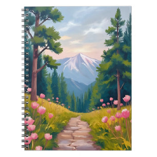 Bergwandeling Bloemrijke Natuur Landschap Waterv Notitieboek