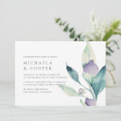 bergweide | Moderne minimalistische bloemenbruilof Kaart (Staand voorkant)