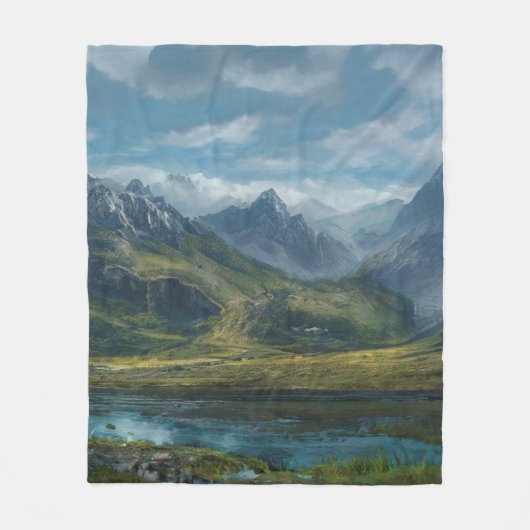Bergweiden Fleece Deken (Voorkant)