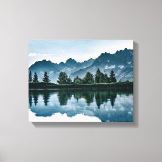 Bergwoud reflectie canvas afdruk