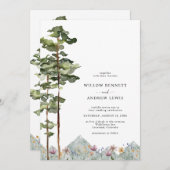 Bergwoudbruiloft Kaart (Voorkant / Achterkant)