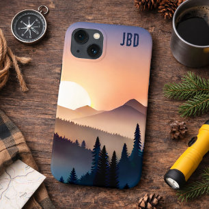 Bergzonneopgang met Monogram iPhone 13 Hoesje