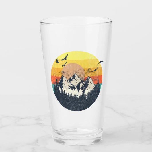 Bergzonsondergang Glas (Voorkant)