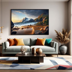 Bergzonsondergang Poster