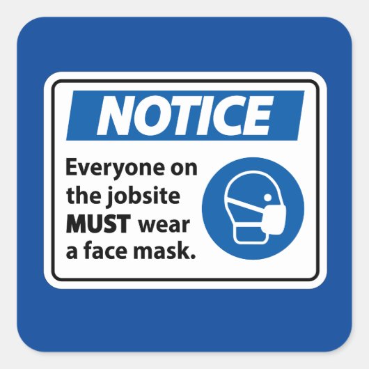 Bericht | Face Mask Vierkante Sticker (Voorkant)