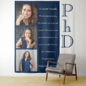 Bericht Foto Blauwe Promotie Graduation Wandkleed (In situ)