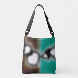 Bericht in a Bottle: Abstract bruin, Blauwgroen, B Crossbody Tas