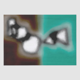 Bericht in a Bottle: Abstract bruin, Blauwgroen, B Tissuepapier