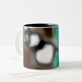 Bericht in a Bottle: Abstract bruin, Blauwgroen, B Tweekleurige Koffiemok