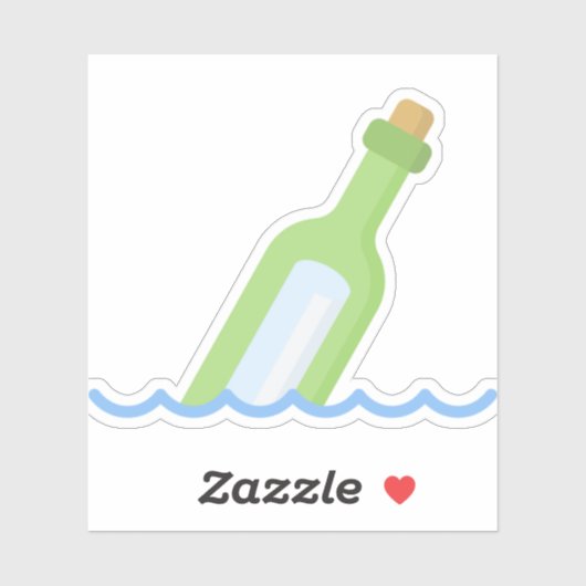 Bericht in de fles sticker (Vel)
