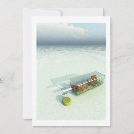 Bericht in de flessenuitnodiging kaart (Voorkant)