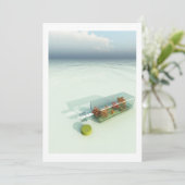 Bericht in de flessenuitnodiging kaart (Staand voorkant)