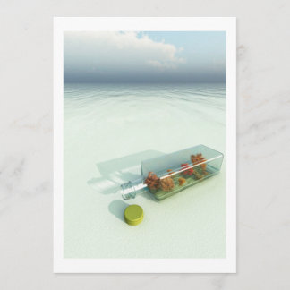 Bericht in de flessenuitnodiging kaart