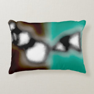 Bericht in een fles: Abstract Bruin, Teal, Z&W Accent Kussen