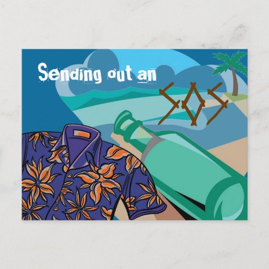 Bericht in een fles briefkaart (Voorkant)