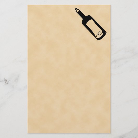 Bericht in een fles. briefpapier (Voorkant)