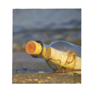 Bericht in een fles notitieblok