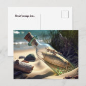 Bericht in een fles op het strand Briefkaart (Voorkant / Achterkant)