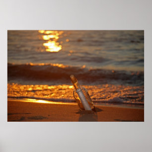 Bericht in een fles poster