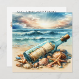 Bericht in een uitnodiging voor een fles