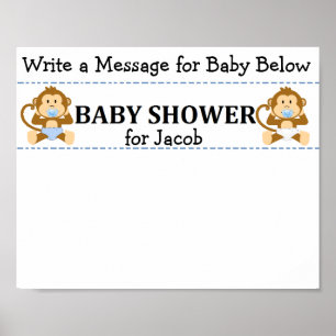 Bericht Keepsake Monkey Baby shower Poster