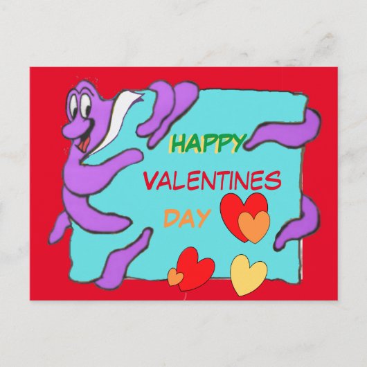 Bericht Octopus Happy Valentijnsdag Briefkaart (Voorkant)