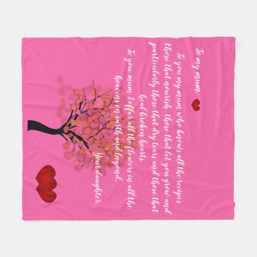 Bericht over dochter/moeder liefde fleece deken (Voorkant (Horizontaal))