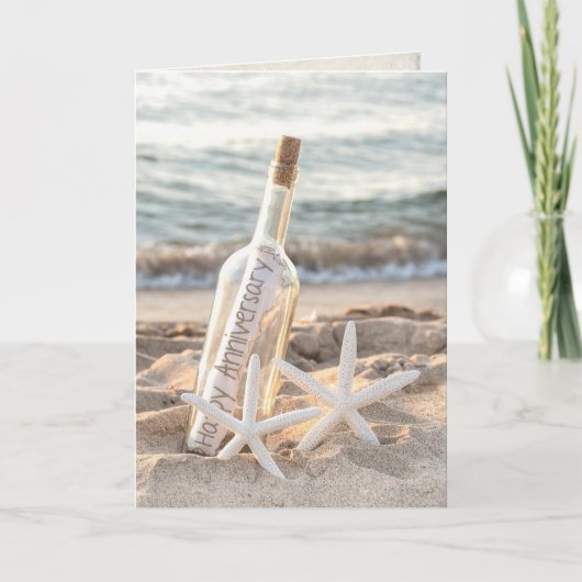 bericht over een gelukkige verjaardag in een fles  kaart (Voorkant)