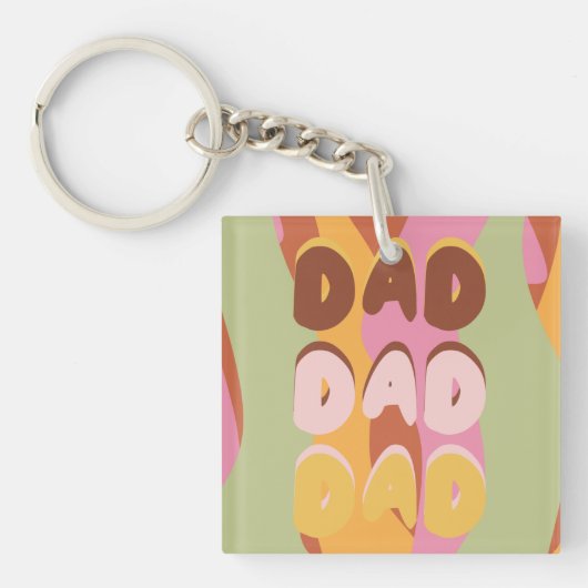 Bericht over moderne vaders dag Retro Pattern Sleutelhanger (Voorkant)