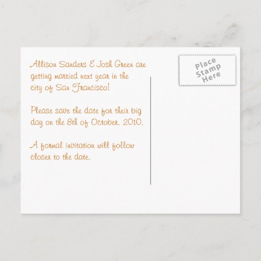 Bericht per post De Kaart Datum opslaan (Achterkant)