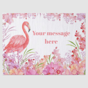 bericht toevoegen roze flamingo strandfeest tissue tissuepapier