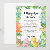 Bericht van de Bump Dinosaur Baby shower Kaart (Voorkant / Achterkant)