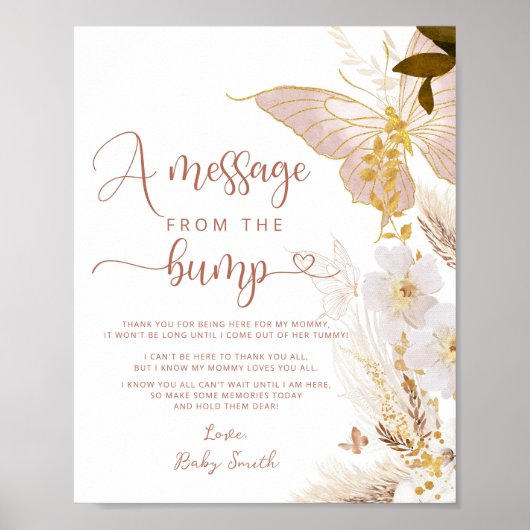 Bericht van de bump gold butterfly poster (Voorkant)
