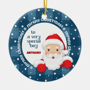 Bericht van de Claus van de Kerstman voor de Naam  Keramisch Ornament