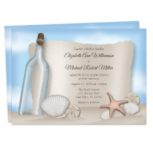 Bericht van een Beach Wedding Invitting van de Bot Kaart