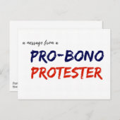 Bericht van een Protesteerder pro-Bono Briefkaart (Voorkant / Achterkant)