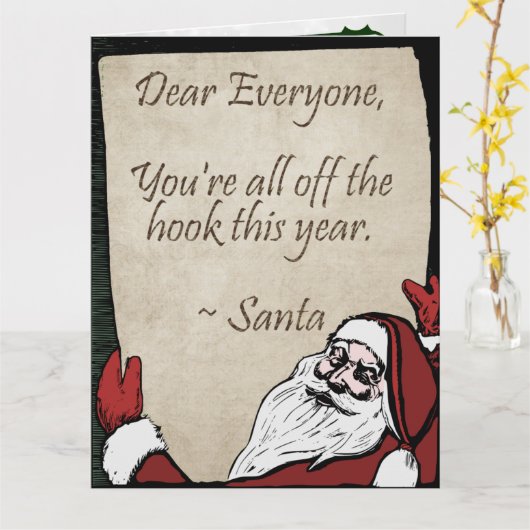 Bericht van Santa - Nice versie Kaart (Gele Bloem)