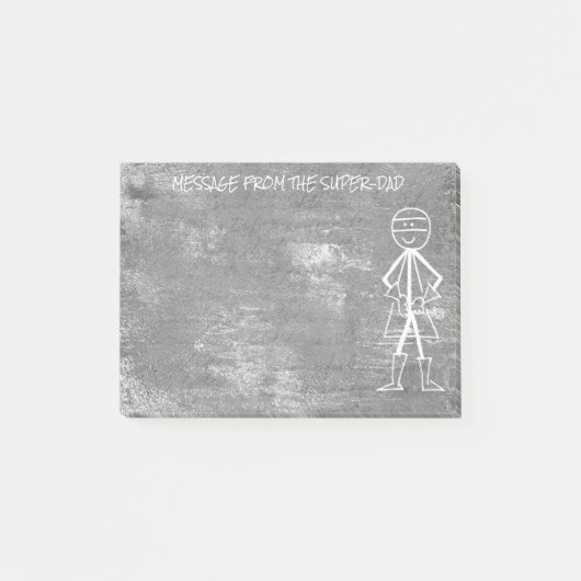 Bericht van vader vader: grijze steen Cement Hero Post-it® Notes (Voorkant)