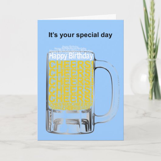  bericht Verjaardag Kaart Bier Mok (Voorkant)
