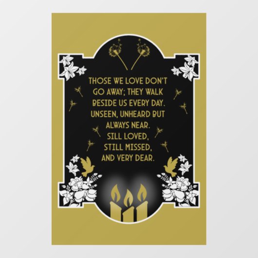 Bericht voor condoleanceondersteuning raamsticker (Vel)